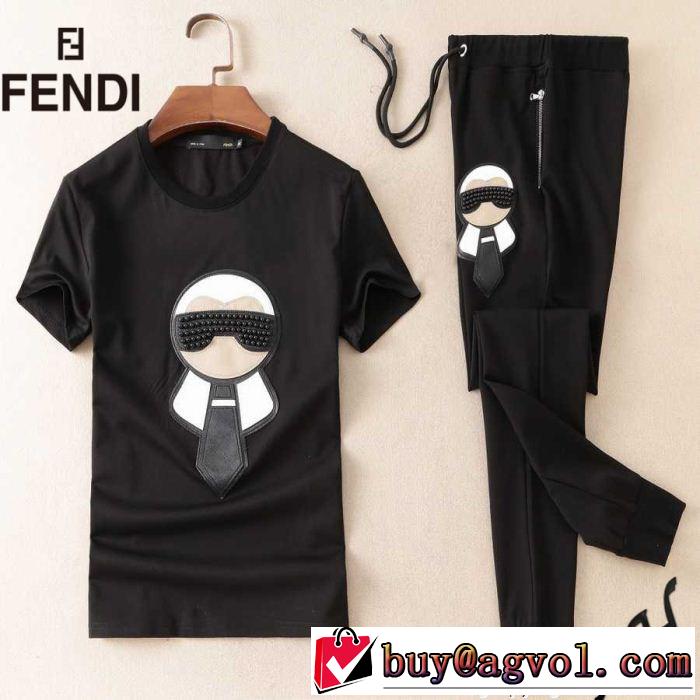 個性的なモデル フェンディ超定番人気 FENDI半袖Ｔシャツ2018年春夏入荷上下セット