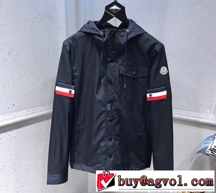 今季注目であるMONCLERコピーモンクレールジャケットメンズフード付きブラックのブルゾンコート