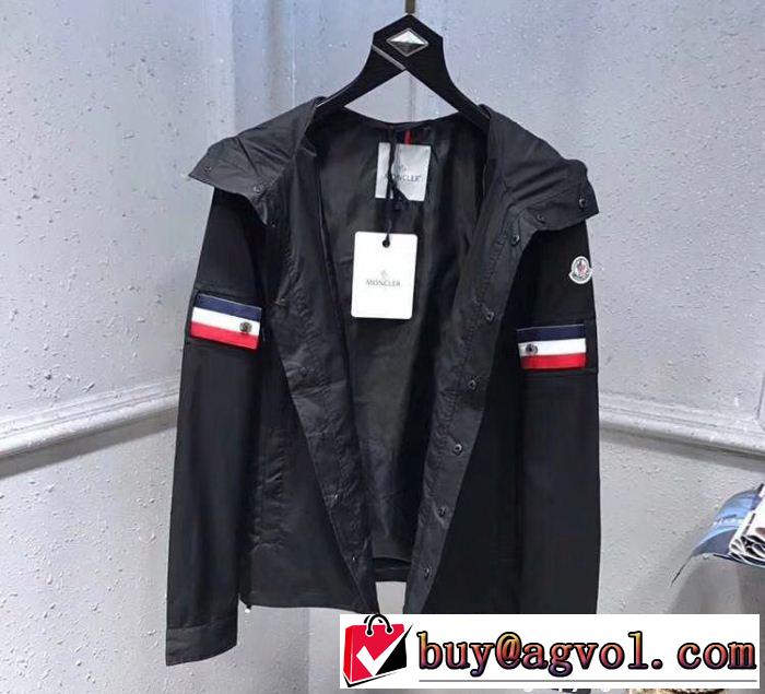 今季注目であるMONCLERコピーモンクレールジャケットメンズフード付きブラックのブルゾンコート
