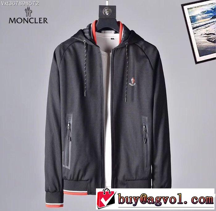 秋冬超激得大人気MONCLERモンクレール ジャケット コピーメンズコートアウターフード付きハイキングブラック黒防寒防風