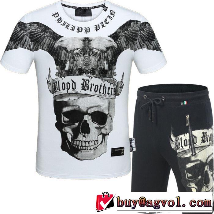 半袖セットアップ2018新品入荷2色可選フィリッププレイン海外限定アイテム 上下セット PHILIPP PLEIN