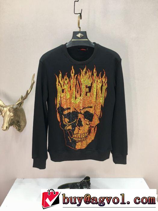  ファッショニスタ愛用   上品でベーシック プルオーバーパーカー フィリッププレイン PHILIPP PLEIN