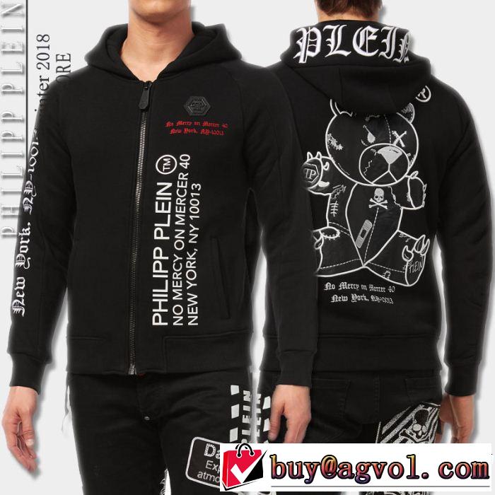 人目を引く存在感 2018年秋冬入荷 再入荷！ PHILIPP PLEIN フィリッププレイン パーカー 2色可選