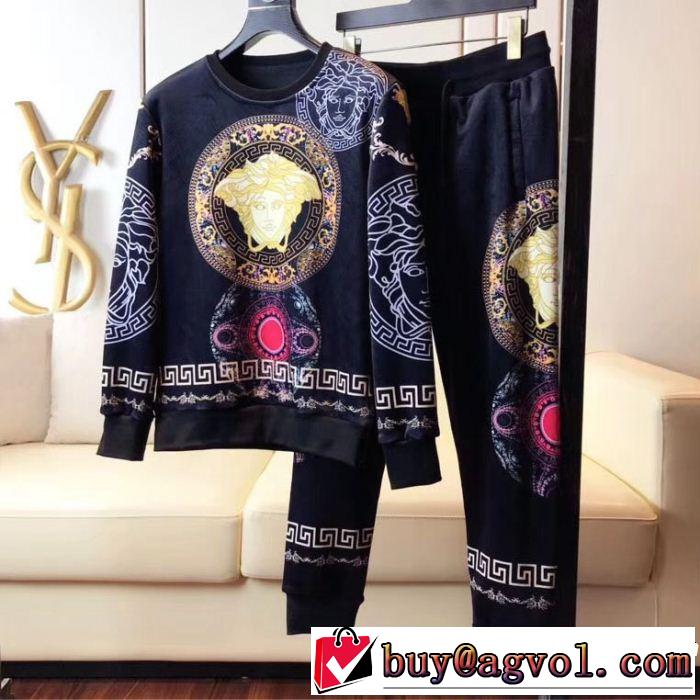 VERSACE ヴェルサーチ 上下セット 2色可選 期間限定セール 2018人気の主流アイテム 再入荷！