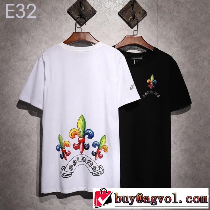 【2019年】夏のファッション 爽やかカジュアル人気 クロムハーツ CHROME HEARTS 半袖Tシャツ 2色可選 男女兼用