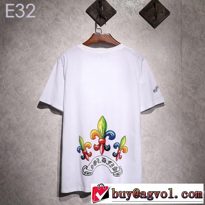 【2019年】夏のファッション 爽やかカジュアル人気 クロムハーツ CHROME HEARTS 半袖Tシャツ 2色可選 男女兼用