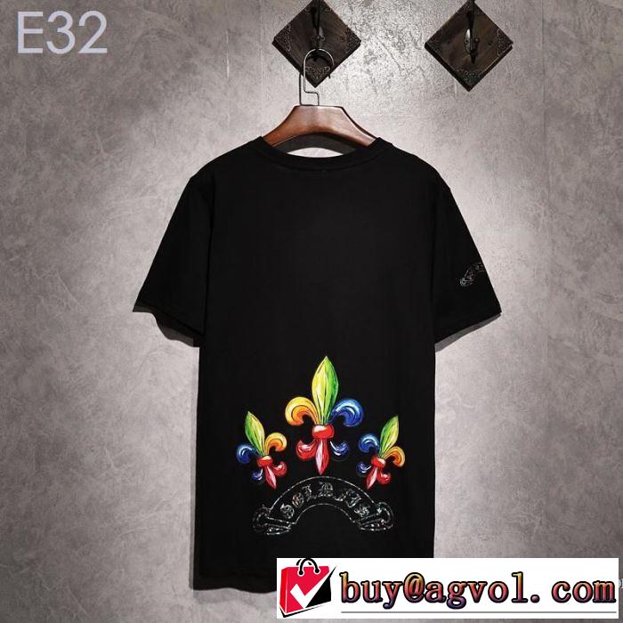 【2019年】夏のファッション 爽やかカジュアル人気 クロムハーツ CHROME HEARTS 半袖Tシャツ 2色可選 男女兼用
