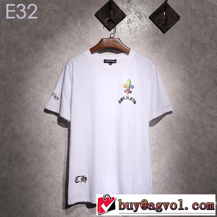 【2019年】夏のファッション 爽やかカジュアル人気 クロムハーツ CHROME HEARTS 半袖Tシャツ 2色可選 男女兼用