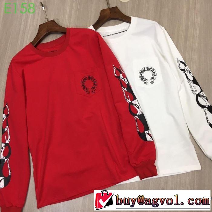 春夏シンプルファッションでOK！ 2019年の夏のマスト クロムハーツ CHROME HEARTS 長袖Tシャツ 2色可選