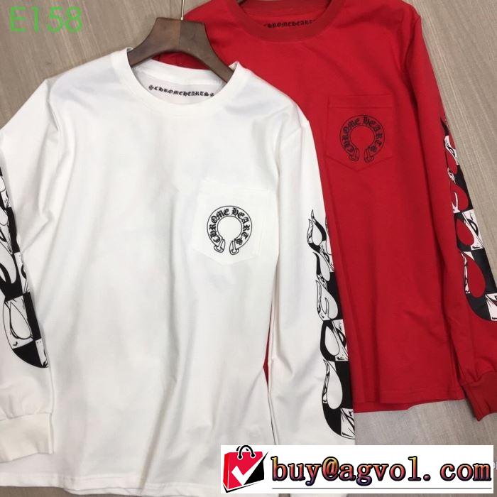 春夏シンプルファッションでOK！ 2019年の夏のマスト クロムハーツ CHROME HEARTS 長袖Tシャツ 2色可選