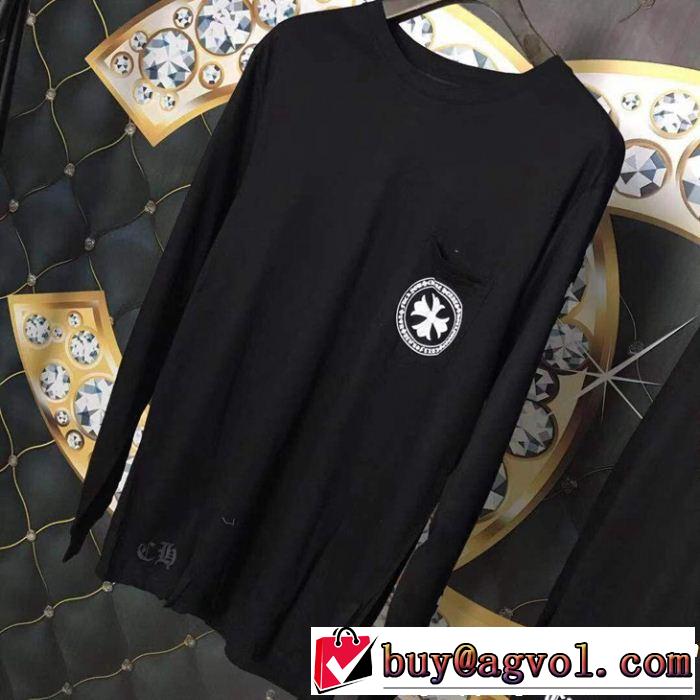 2019夏ファション新品 CHROME HEARTS クロムハーツ春夏のトレンドアイテム 長袖Tシャツ流行アイテム