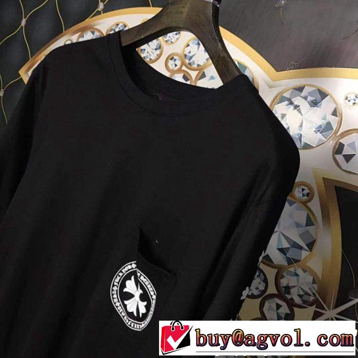 2019夏ファション新品 CHROME HEARTS クロムハーツ春夏のトレンドアイテム 長袖Tシャツ流行アイテム