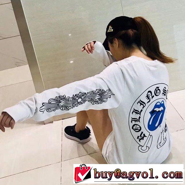2019に人気もまだまだ継続しています CHROME HEARTS 長袖Tシャツ色にも流行りクロムハーツ