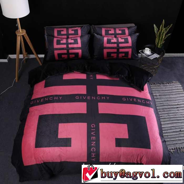 寒い季節トレンド上品 寝具4点セット 大胆なチェックの人気トレンド ジバンシー GIVENCHY