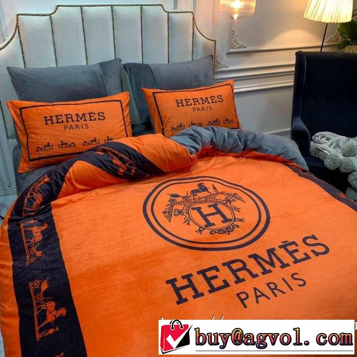 HERMES速報！2019年秋ファッショントレンド エルメス 寝具4点セットさわやかに新品おすすめ