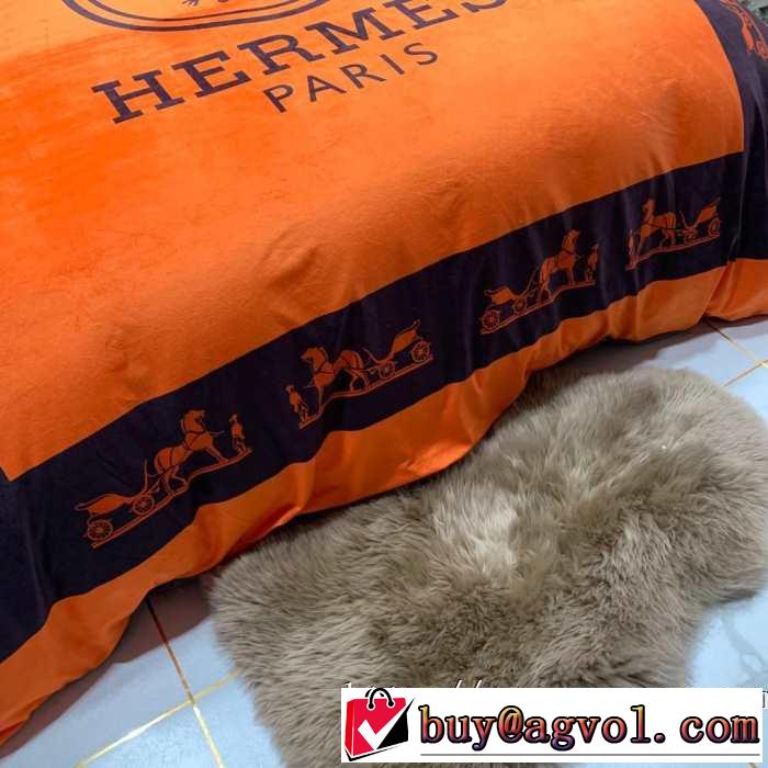 HERMES速報！2019年秋ファッショントレンド エルメス 寝具4点セットさわやかに新品おすすめ