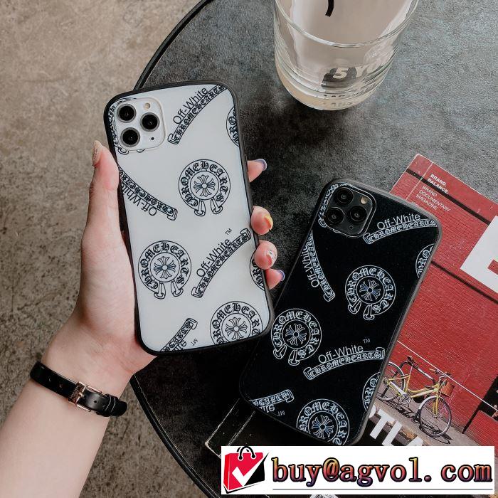 iphone11 11pro用ケースCHROME HEARTS&times;Off-Whiteクロムハーツ スマホケース 値段 激安2020トレンド人気エレガントコーデ