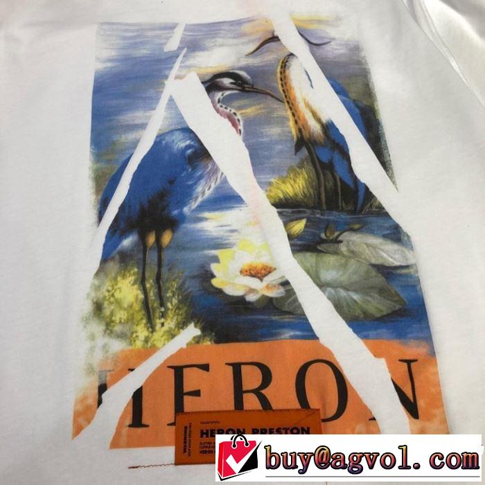 Off-White オフホワイト 半袖Tシャツ HERON PRESTON HP 柔らかい印象に上質 2019春夏のトレンド新商品