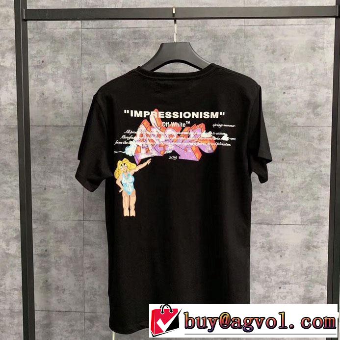 Off-White オフホワイト 半袖Tシャツ  off white-19ss】 OW 19ss 春夏の流行り2019新品 大人の可愛さを引き立て