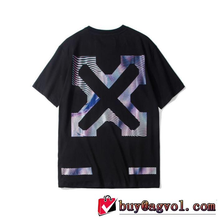 ブランドの話題の新作も！ Off-White オフホワイト 半袖Tシャツ OFF BLACK 2色可選 2019春夏人気トレンドアイテム