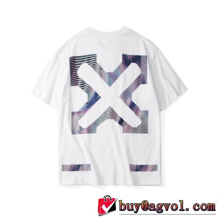 ブランドの話題の新作も！ Off-White オフホワイト 半袖Tシャツ OFF BLACK 2色可選 2019春夏人気トレンドアイテム