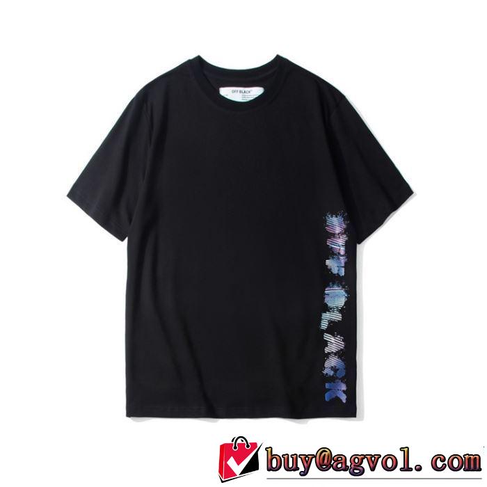 ブランドの話題の新作も！ Off-White オフホワイト 半袖Tシャツ OFF BLACK 2色可選 2019春夏人気トレンドアイテム