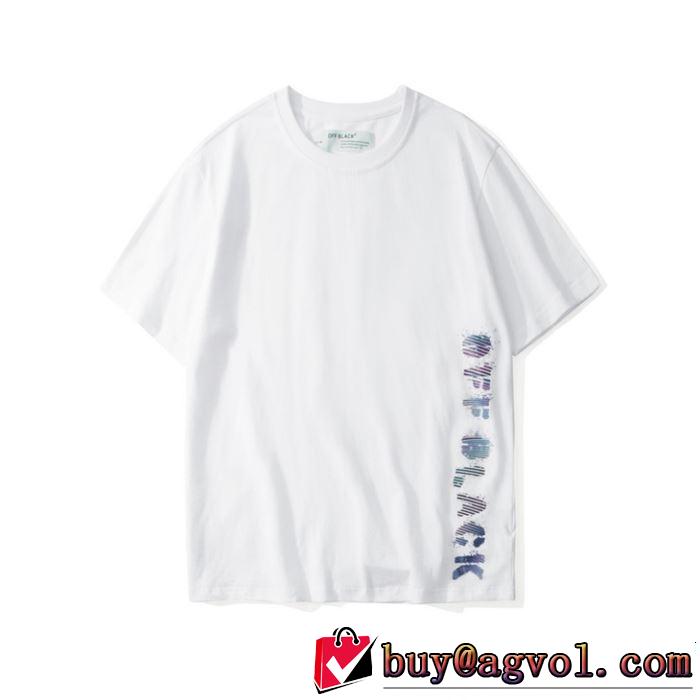 ブランドの話題の新作も！ Off-White オフホワイト 半袖Tシャツ OFF BLACK 2色可選 2019春夏人気トレンドアイテム