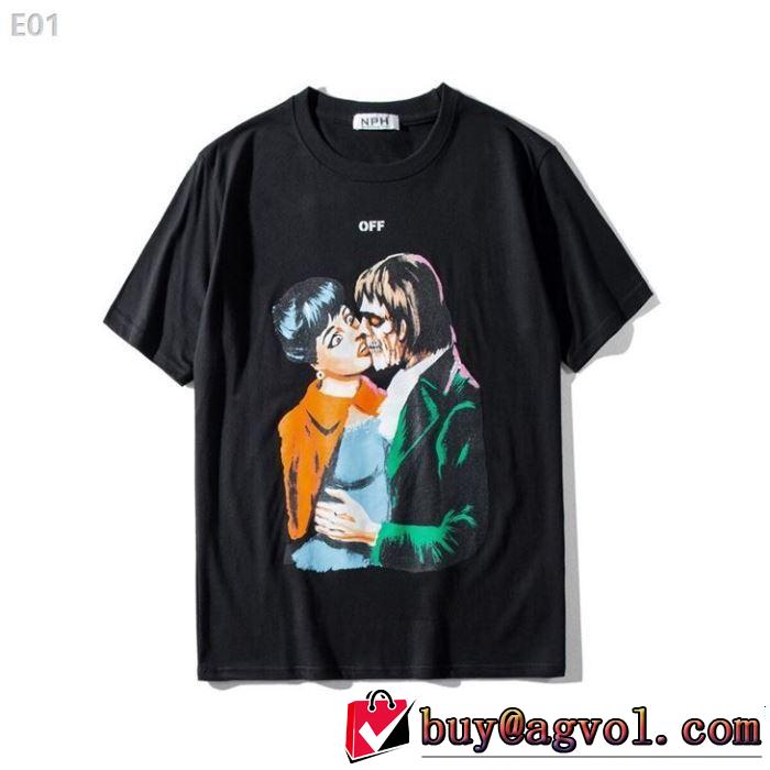 2019春夏トレンドアイテム Off-White オフホワイト 半袖Tシャツ 2色可選 大胆にデザインオシャレ新品
