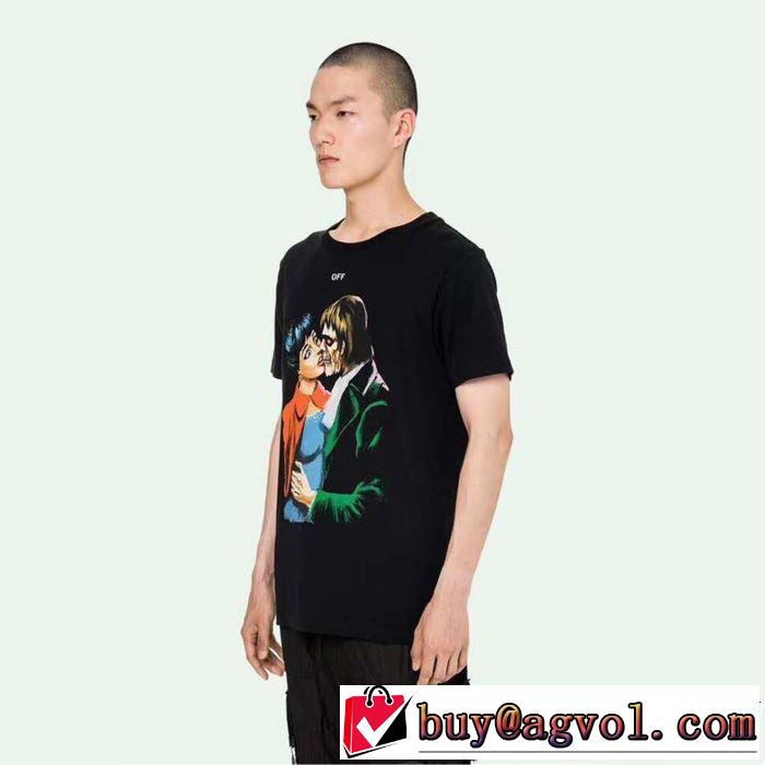 2019春夏トレンドアイテム Off-White オフホワイト 半袖Tシャツ 2色可選 大胆にデザインオシャレ新品