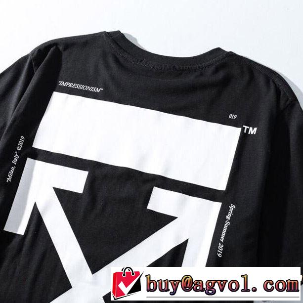 2019春夏トレンドアイテム Off-White オフホワイト 半袖Tシャツ 2色可選 大胆にデザインオシャレ新品