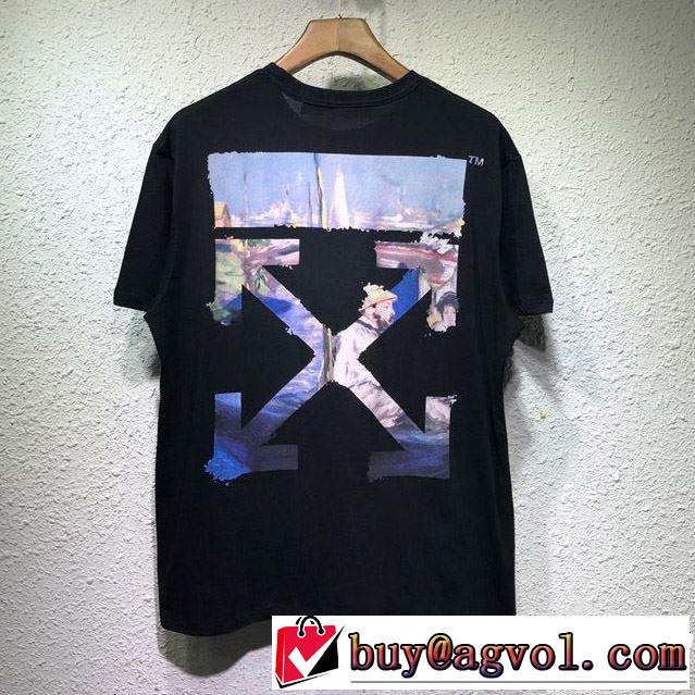 トレンドアイテムとして継続 2019春夏人気トレンドアイテム Off-White オフホワイト 半袖Tシャツ 2色可選