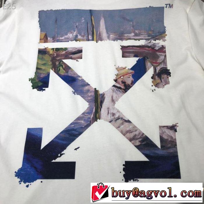 トレンドアイテムとして継続 2019春夏人気トレンドアイテム Off-White オフホワイト 半袖Tシャツ 2色可選