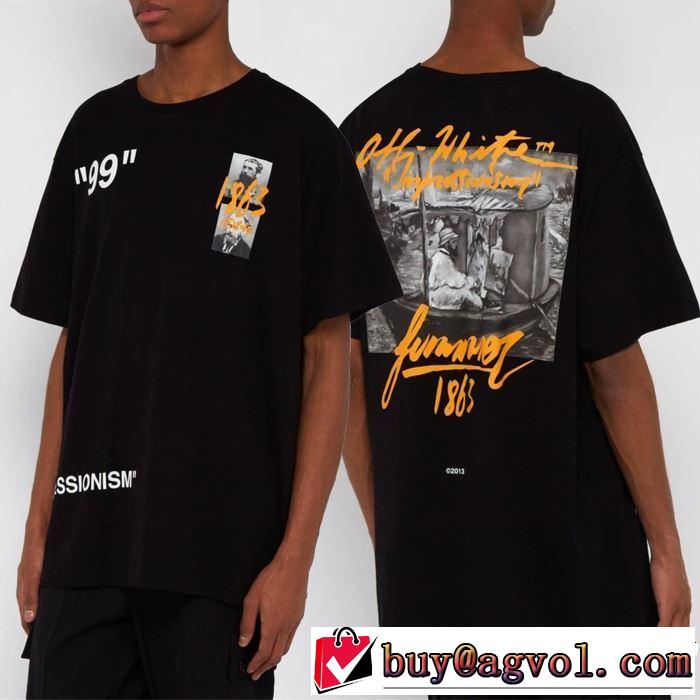 今年春夏ファション流行り Off-White オフホワイト 半袖Tシャツ 3色可選 男女兼用 2019SSのトレンド商品