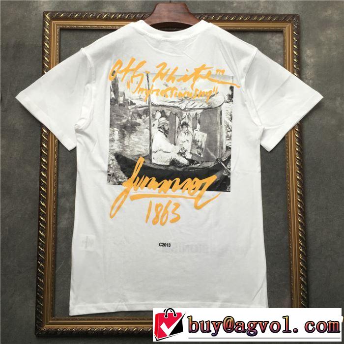 今年春夏ファション流行り Off-White オフホワイト 半袖Tシャツ 3色可選 男女兼用 2019SSのトレンド商品