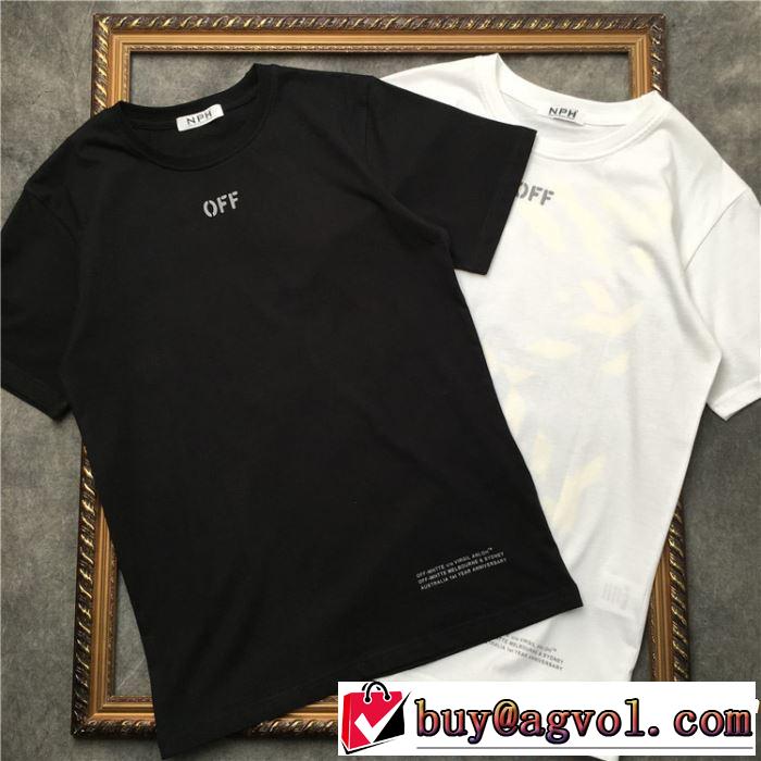 半袖Tシャツ 2色可選 男女兼用 最も目立ったブランド新品 2019春夏トレンドアイテム Off-White オフホワイト