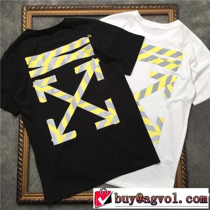 半袖Tシャツ 2色可選 男女兼用 最も目立ったブランド新品 2019春夏トレンドアイテム Off-White オフホワイト