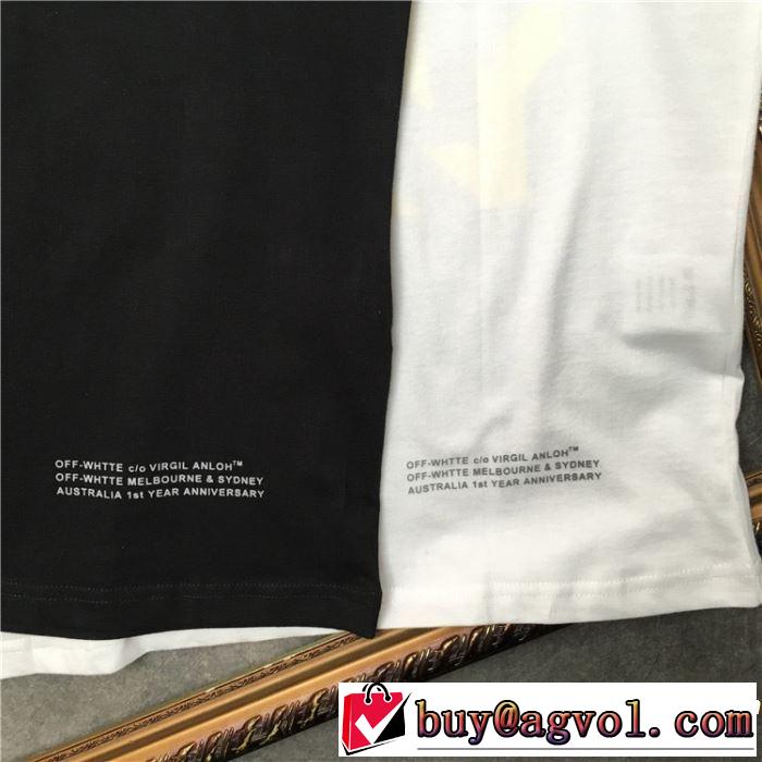 半袖Tシャツ 2色可選 男女兼用 最も目立ったブランド新品 2019春夏トレンドアイテム Off-White オフホワイト