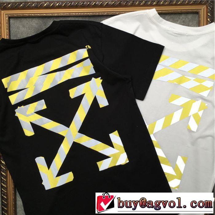 半袖Tシャツ 2色可選 男女兼用 最も目立ったブランド新品 2019春夏トレンドアイテム Off-White オフホワイト