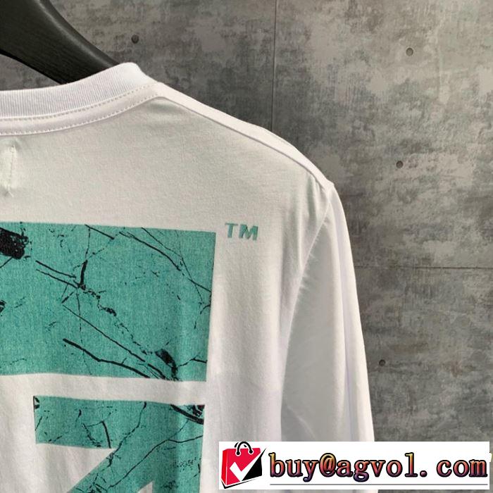 春夏らしい爽やかさ 2019即旬な装いに Off-White オフホワイト 半袖Tシャツ 2色可選 off-white 19ss】 OW 19ss