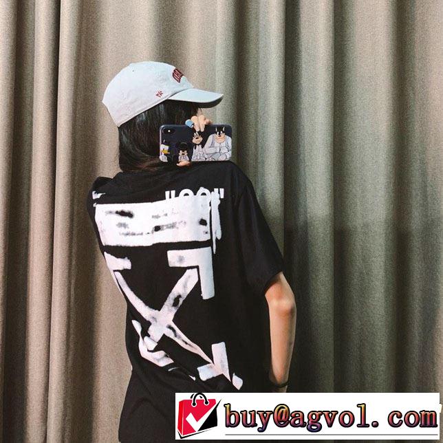2019SSのトレンド商品 Off-White オフホワイト 半袖Tシャツ off-white 19ss】 OW 19ss 2色可選 夏らしい季節感
