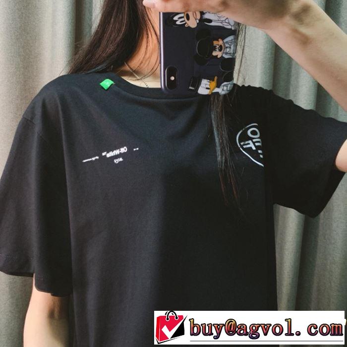 2019SSのトレンド商品 Off-White オフホワイト 半袖Tシャツ off-white 19ss】 OW 19ss 2色可選 夏らしい季節感