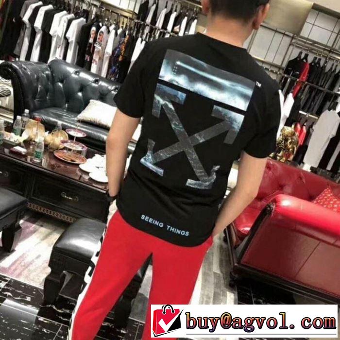 オフホワイト2019年夏の一押しファッションアイテム Tシャツ/半袖  魅力的なカラー使い  Off-White