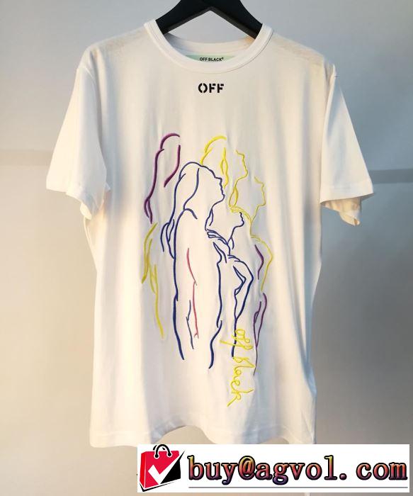  2色可選 Off-White元気な印象のコーデオフホワイト Tシャツ/半袖 2019春夏人気トレンドアイテム