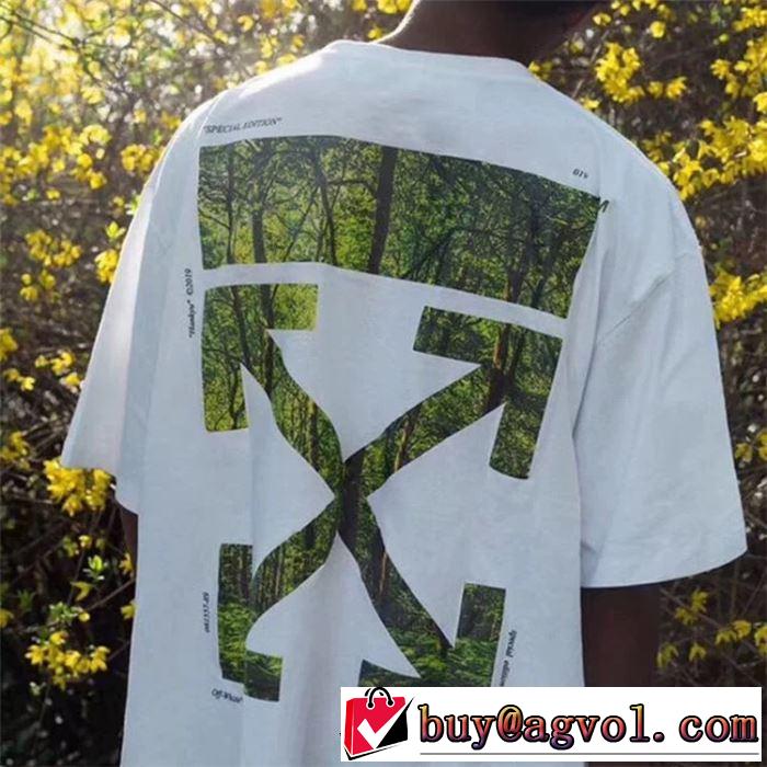  おしゃれな夏ファッション2019 Off-White オフホワイト Tシャツ/半袖 夏らしい季節感 2色可選