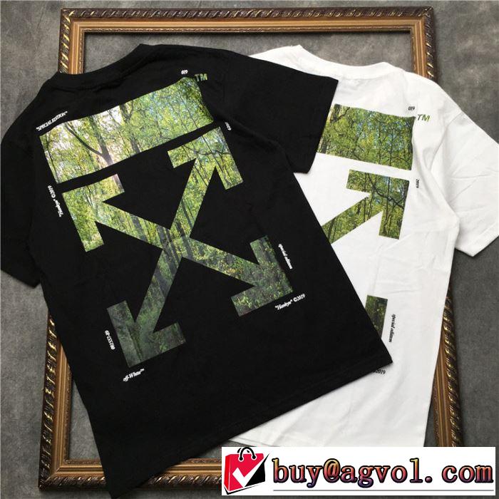おしゃれな夏ファッション2019 Off-White オフホワイト Tシャツ/半袖 夏らしい季節感 2色可選