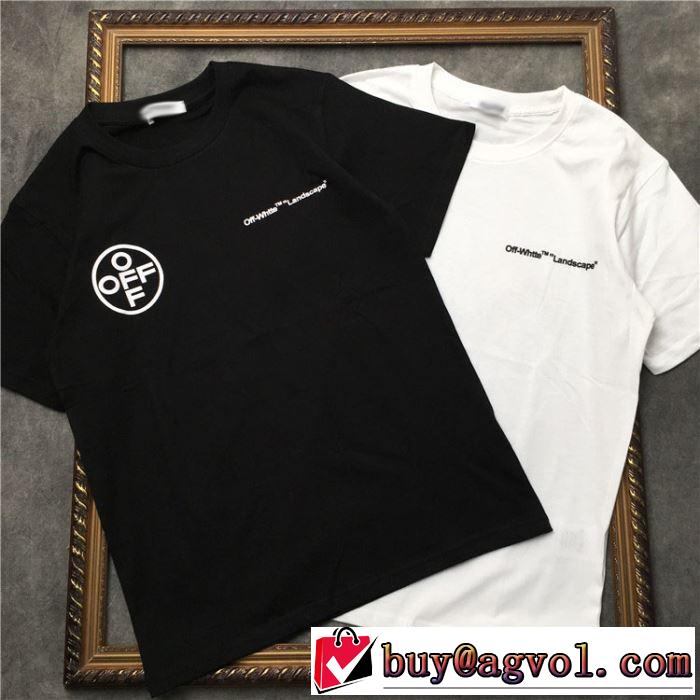 おしゃれな夏ファッション2019 Off-White オフホワイト Tシャツ/半袖 夏らしい季節感 2色可選