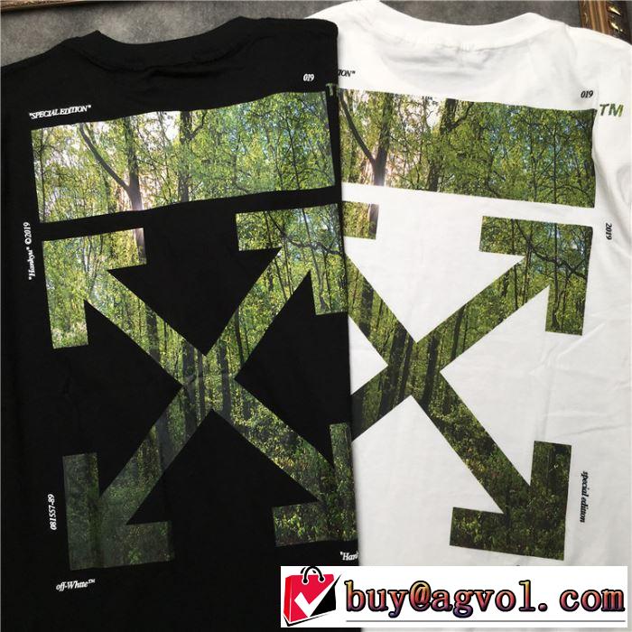 おしゃれな夏ファッション2019 Off-White オフホワイト Tシャツ/半袖 夏らしい季節感 2色可選