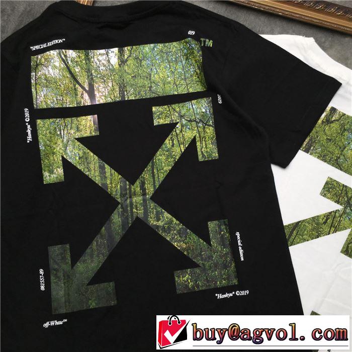 おしゃれな夏ファッション2019 Off-White オフホワイト Tシャツ/半袖 夏らしい季節感 2色可選