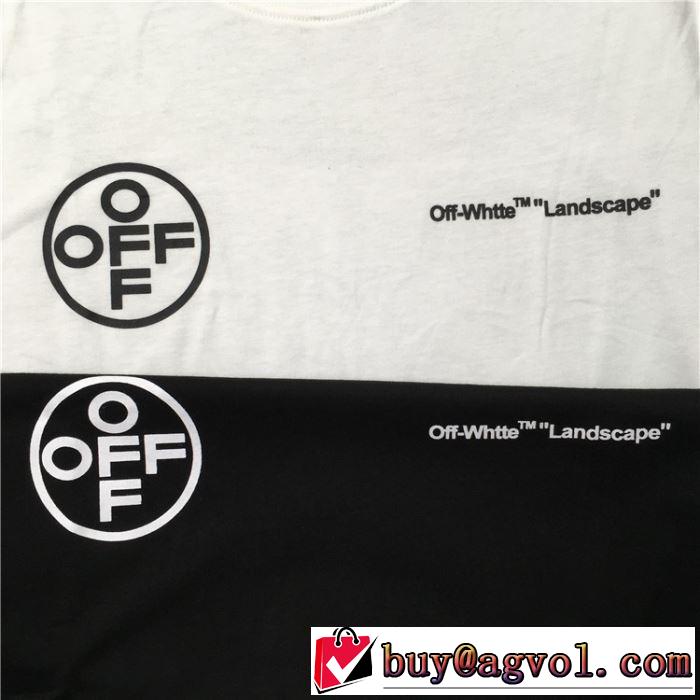 おしゃれな夏ファッション2019 Off-White オフホワイト Tシャツ/半袖 夏らしい季節感 2色可選
