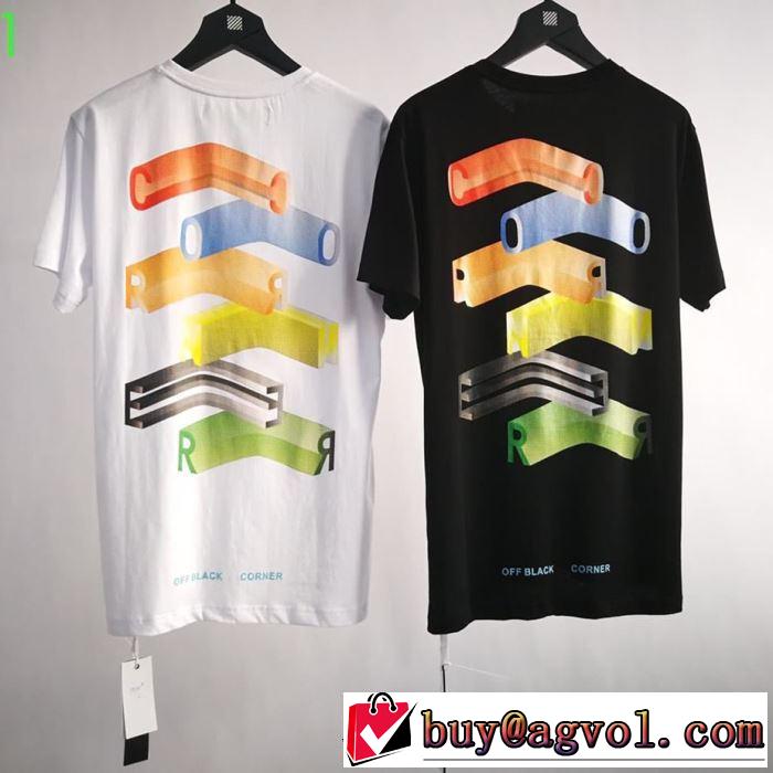  海外セレブは大人気 Off-White オフホワイト Tシャツ/半袖2019春夏人気トレンドアイテム 2色可選